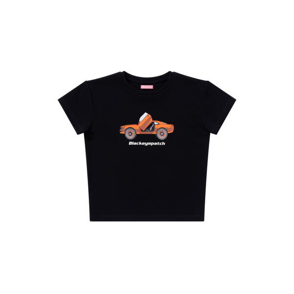 BIG WHEELS BABY TEE BLACK