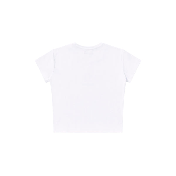 LEOPARD OG LABEL BABY TEE WHITE