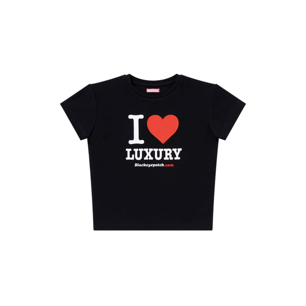 I LOVE LUXURY BABY TEE BLACK