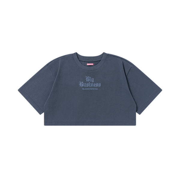 BIG BUSINESS CROPPED TEE BLUE