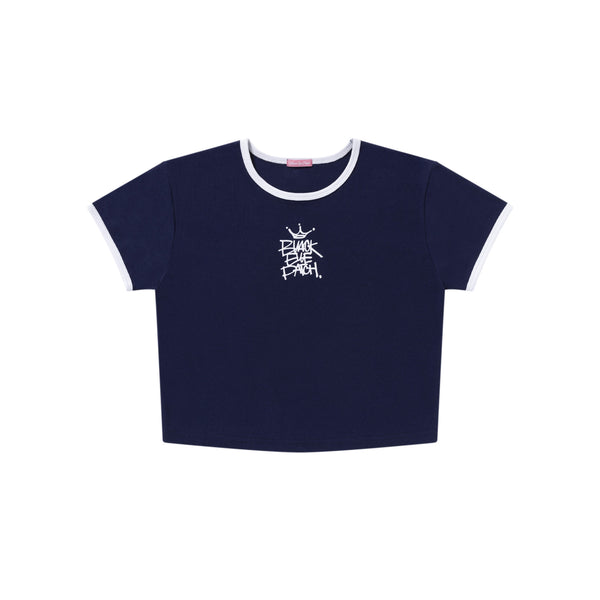 CROWN TAG RINGER TEE NAVY