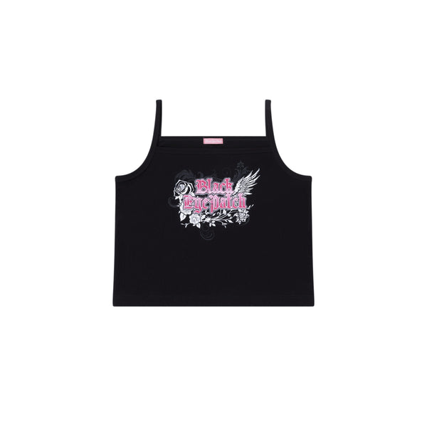 ROSES AND WINGS CAMISOLE BLACK