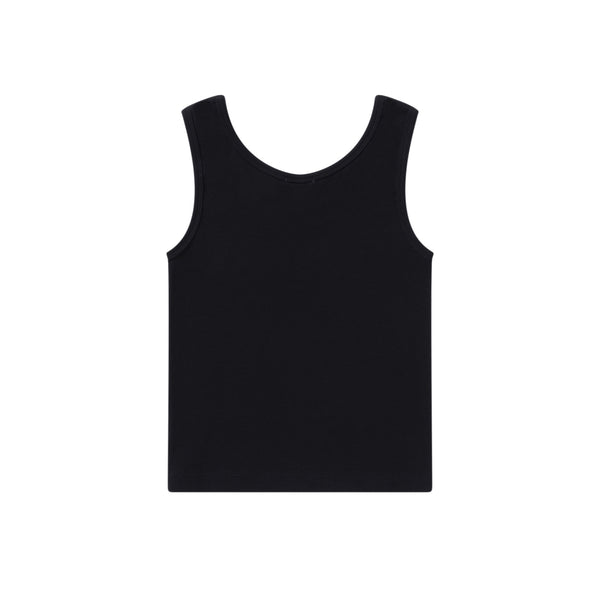 RHINESTONE SCRIPT LOGO TANK BLACK