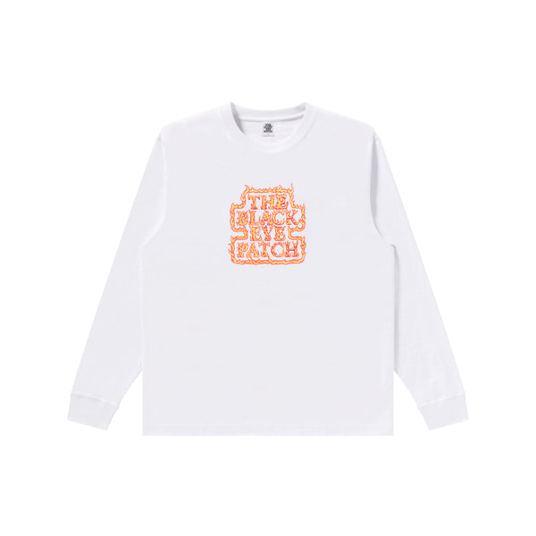 FLAMED OG LABEL L/S TEE WHITE