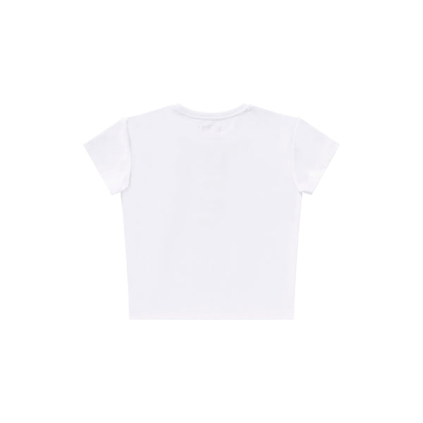 SPLAYED SCRIPT BABY TEE WHITE