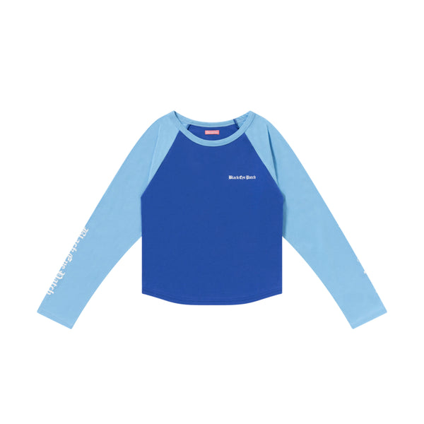 OE LOGO RAGLAN L/S TEE BLUE