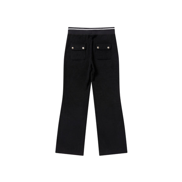 B EMBLEM PILE PANTS BLACK