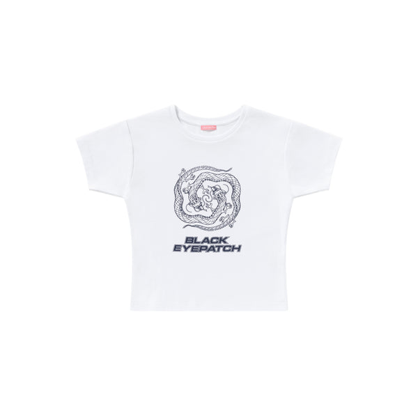 DRAGON SWIRL BABY TEE WHITE