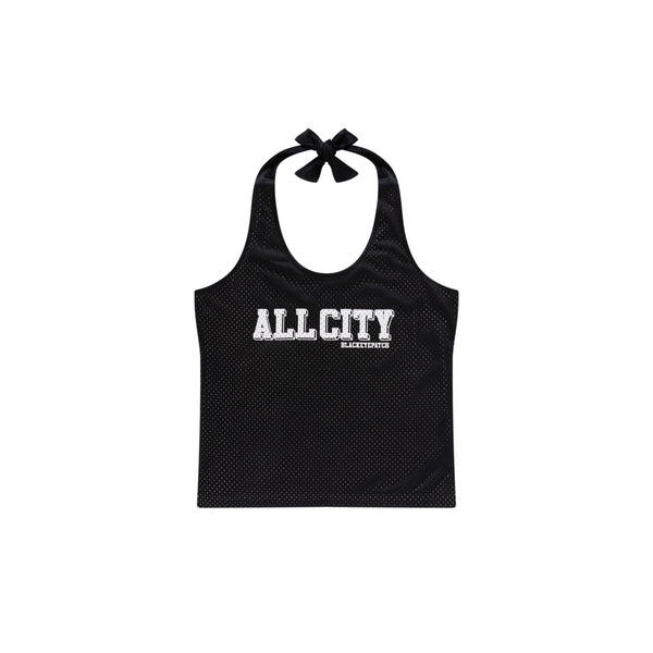 ALL CITY MESH HALTER NECK BLACK