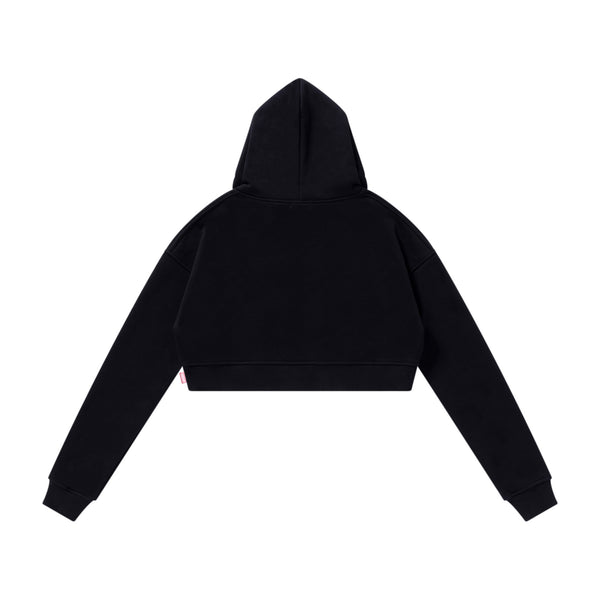 MESS WITH BEP CROPPED HOODIE BLACK