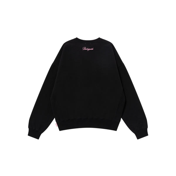 DOLLAR BILL OG LABEL LOOSE FIT CREW SWEAT BLACK