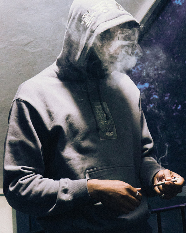 HWC LABEL HOODIE DARK BROWN