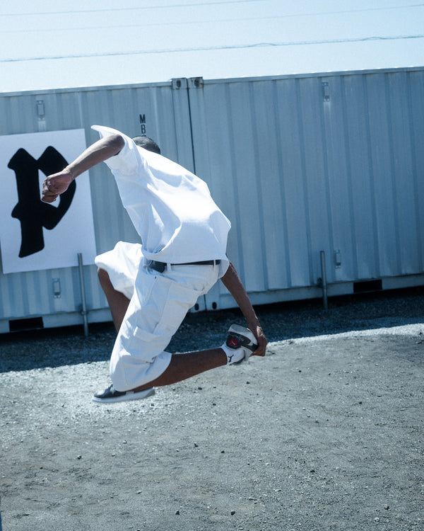 PUMA KANJI BEP TWILL PAINTER SHORTS WHITE