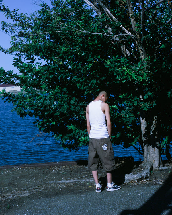 PUMA KANJI BEP TWILL PAINTER SHORTS OLIVE