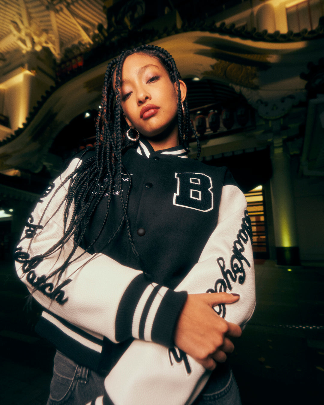 好きに B BIG ジャケット・アウター VARSITY BLACK JACKET ジャケット