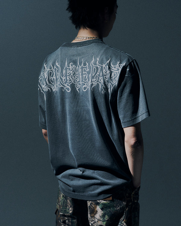 BLACK METAL LOGO TEE WASHED BLACK