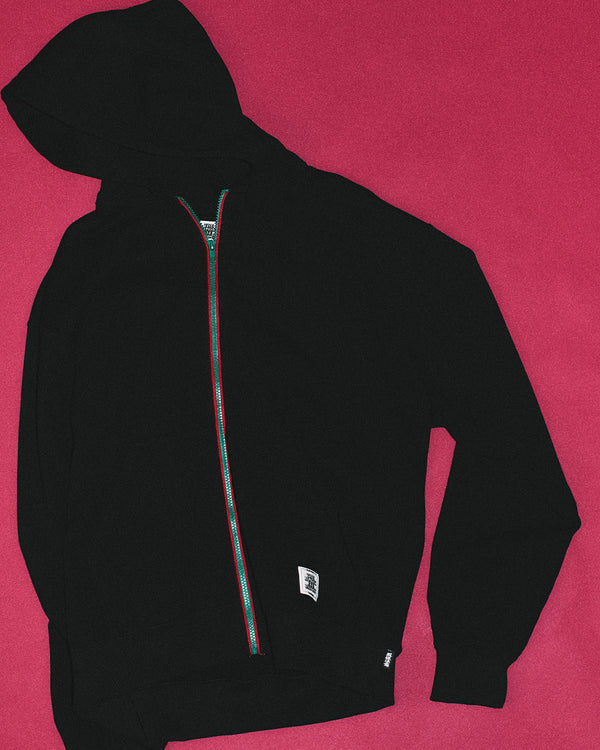 BRAND ORIGIN COLORED ZIP HOODIE BLACK
