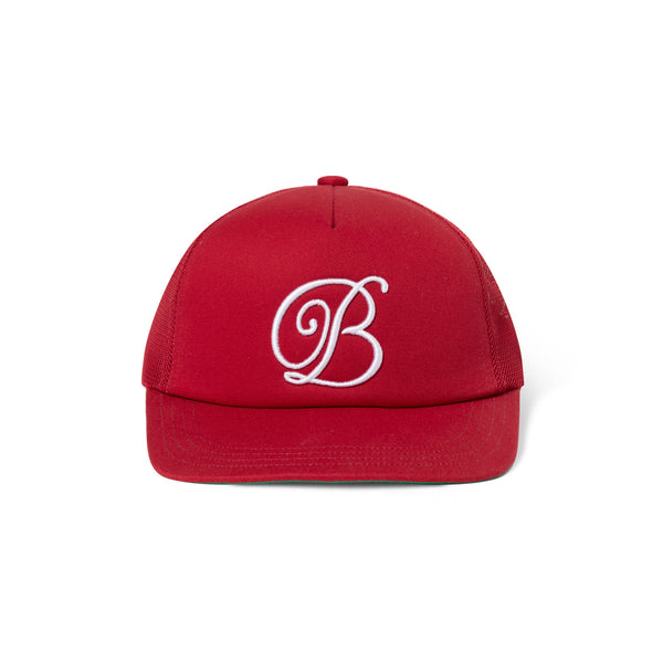 B EMBLEM MESH CAP RED