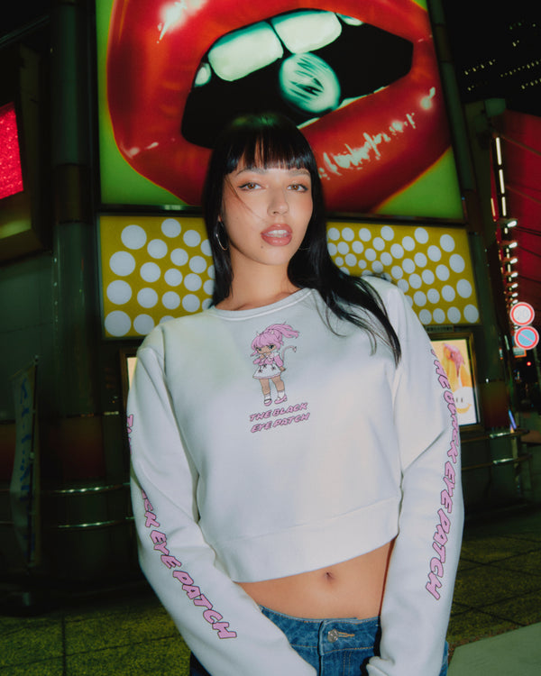 DEVIL GIRL CREW SWEAT WHITE