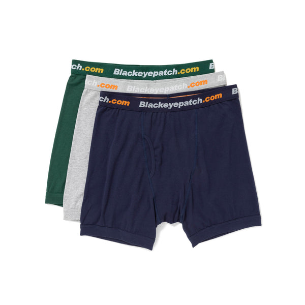 DOTCOM Boxers 3-Pack (H. Gray, Navy, Green)