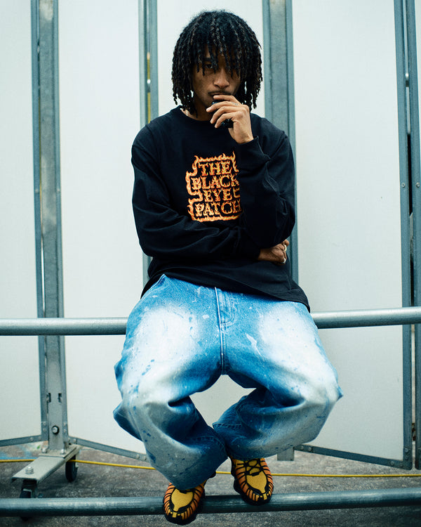 FLAMED OG LABEL L/S TEE WHITE