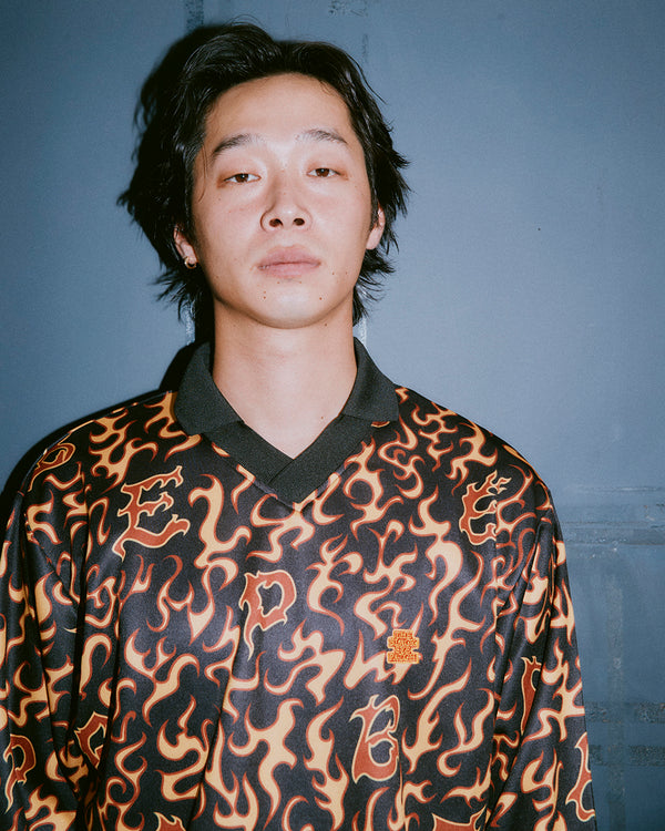 FLAME PATTERNED GAME SHIRT