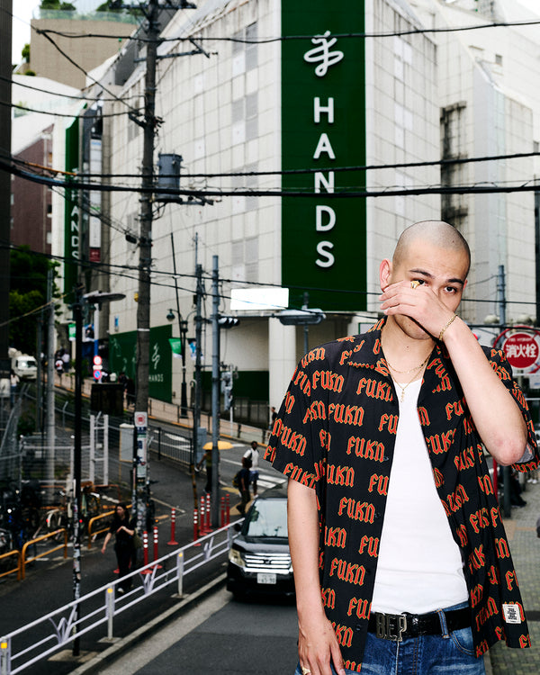 FUK’N PATTERNED OPEN COLLARED S/S SHIRT