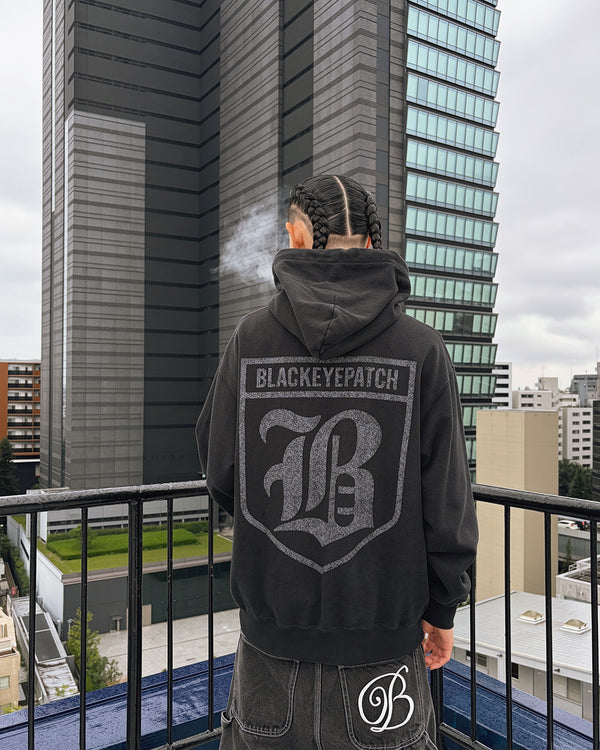 GOLD WING WASHED HOODIE WASHED BLACK