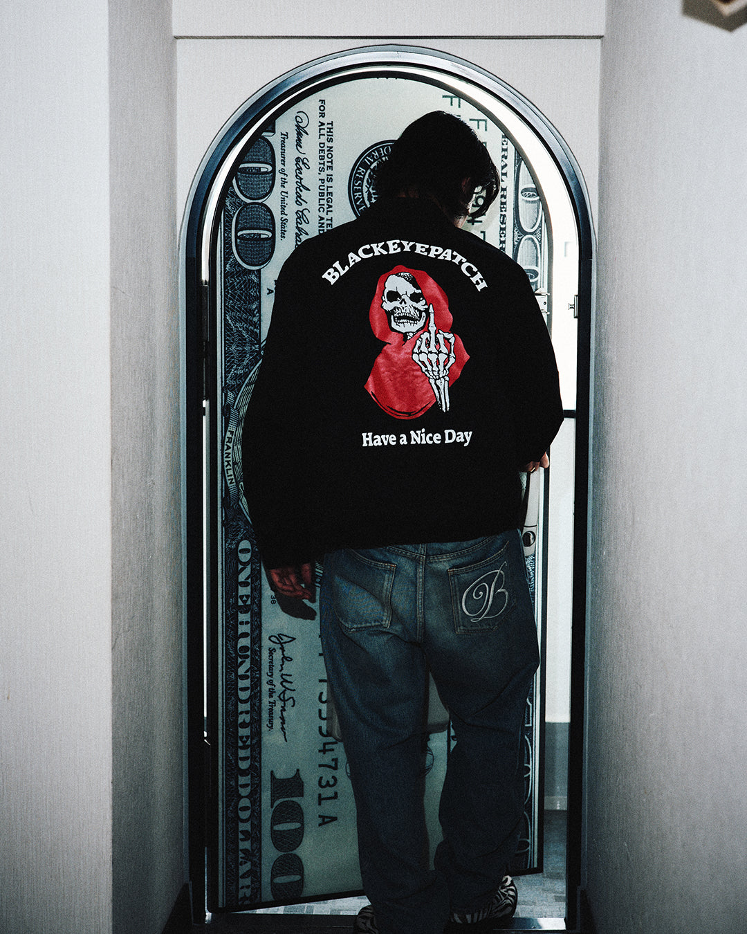 HAVE A NICE DAY DRIZZLER JACKET BLACK – BlackEyePatch