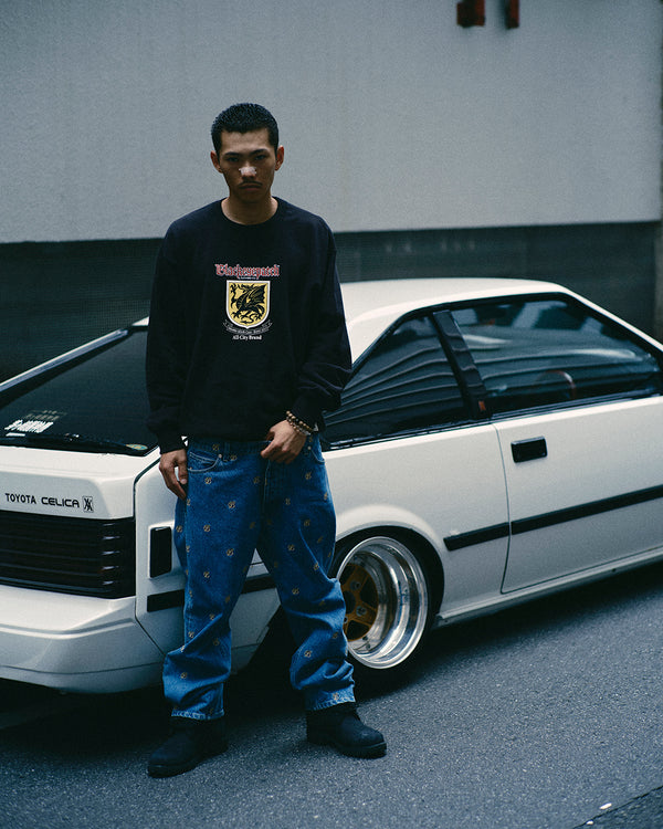 HERALDIC DRAGON CREW SWEAT GREEN