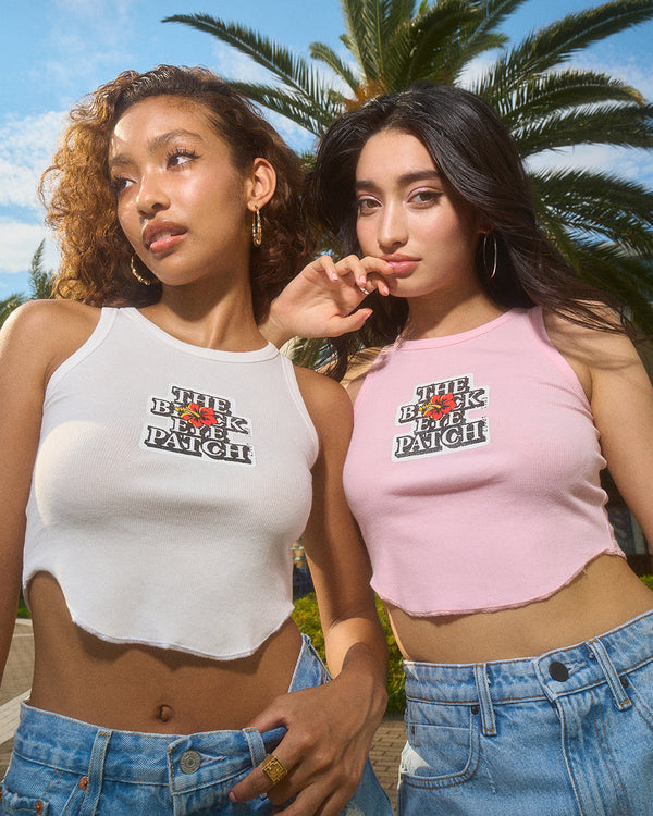 HIBISCUS OG LABEL CROPPED TANK PINK