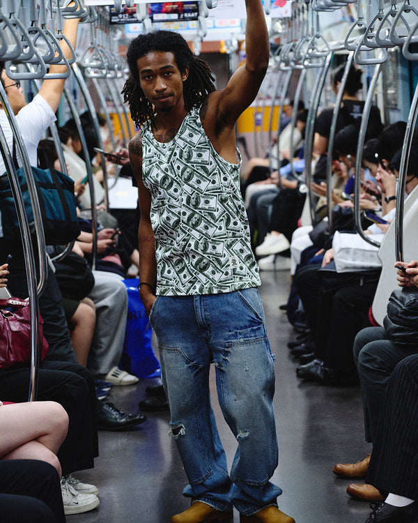 HUNDREDS PATTERNED THERMAL TANK TOP