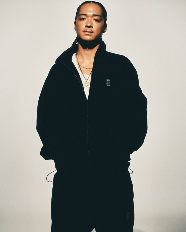 HWC Velour Track Jacket, Black