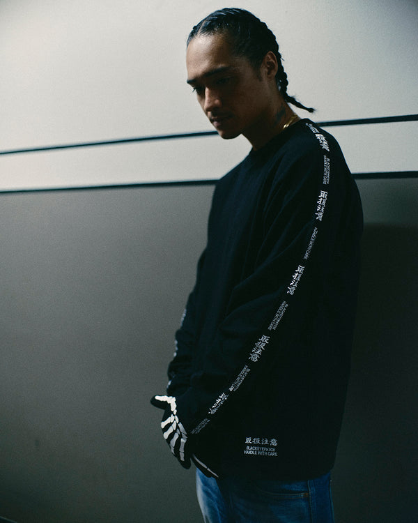 KANJI TAPED L/S TEE BLACK