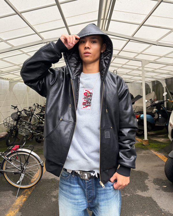 HWC GESTURE LABEL CREW SWEAT HEATHER GRAY