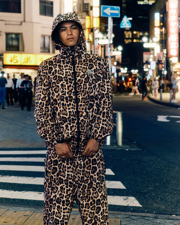 LEOPARD PATTERNED RIPSTOP TRACK PANTS