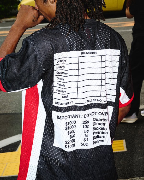 MONEY BAG LABEL MESH JERSEY BLACK