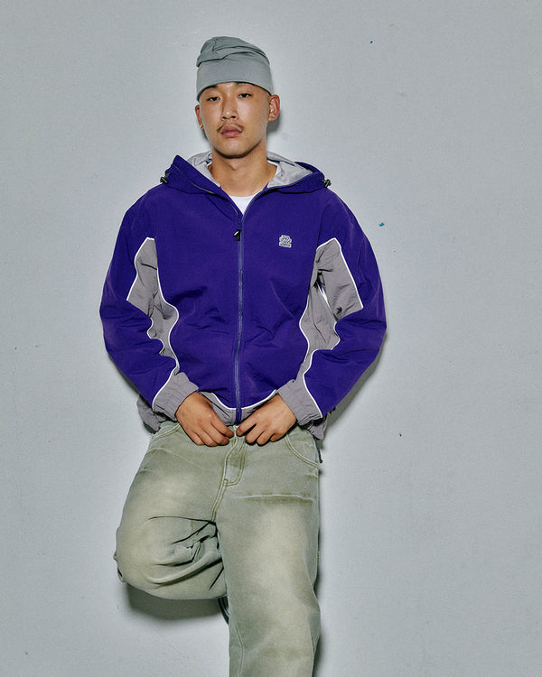 OG LABEL 2 TONE TRACK HOODIE BLACK