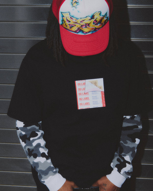 OG LABEL AID TEE WHITE