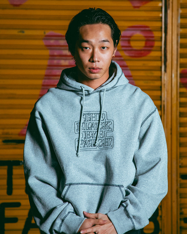 OG LABEL OUTLINE EMBROIDERED HOODIE NAVY