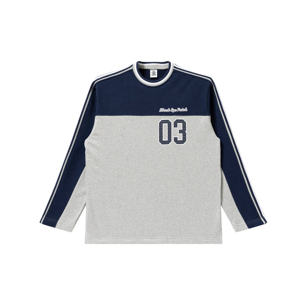 PLAYER RIBBED SWEATSHIRT, NAVY/HEATHER GRAY