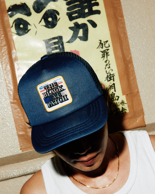 PRIORITY LABEL PATCHED MESH CAP NAVY