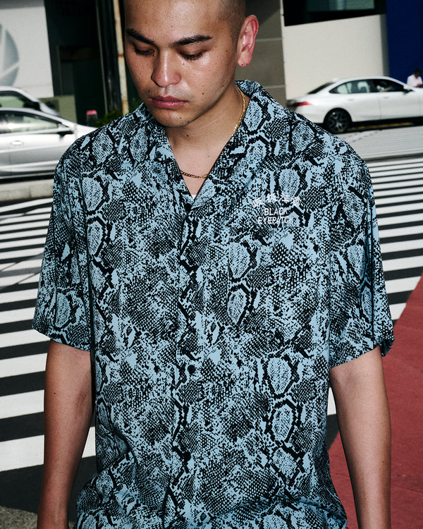 PYTHON HWC LABEL OPEN COLLARED S/S SHIRT APRICOT
