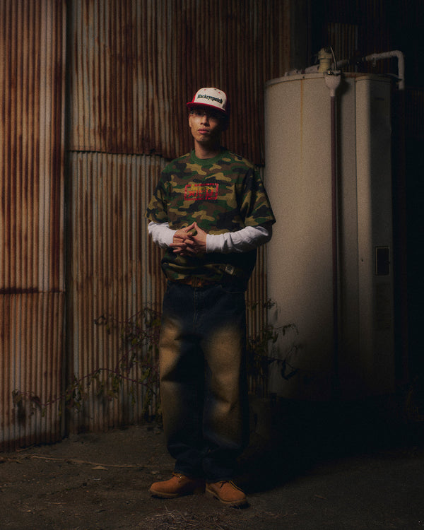 RHINESTONED URBAN STAR LOGO TEE BLACK