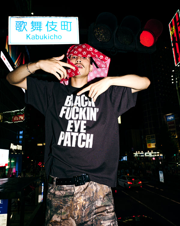 RHINESTONE BFEP TEE WASHED BLACK