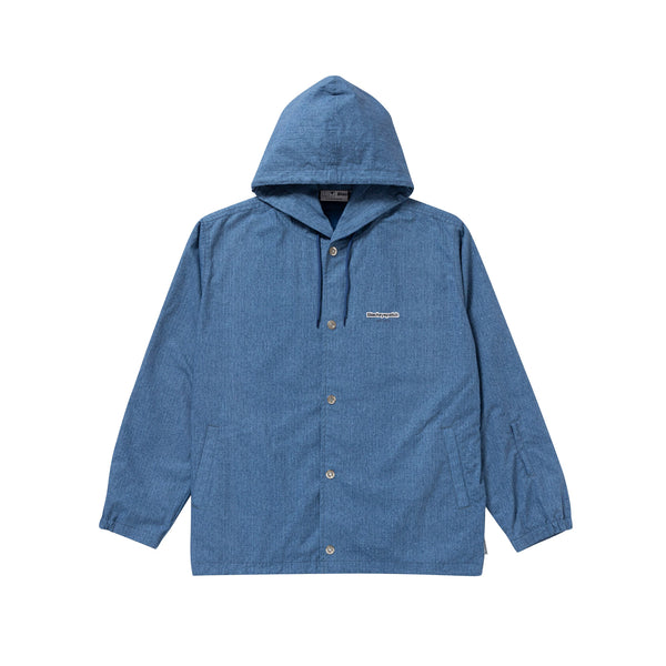 RIPSTOP DENIM HOODED JACKET INDIGO
