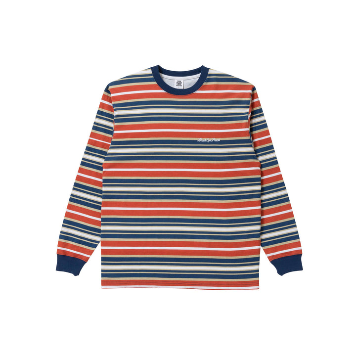 Royal Script Bordered Long Sleeve T-Shirt, Blue/Red