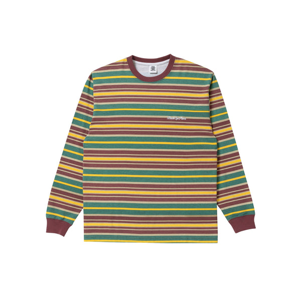 ROYAL SCRIPT BORDERED L/S TEE MAUVE / GREEN