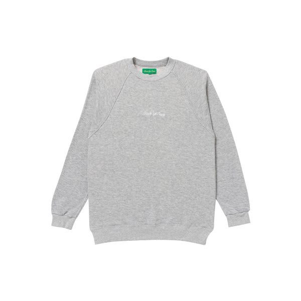 Royal Script Raglan Crew Sweat, Heather Gray
