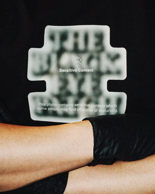 SENSITIVE CONTENT OG LABEL TEE HEATHER GRAY